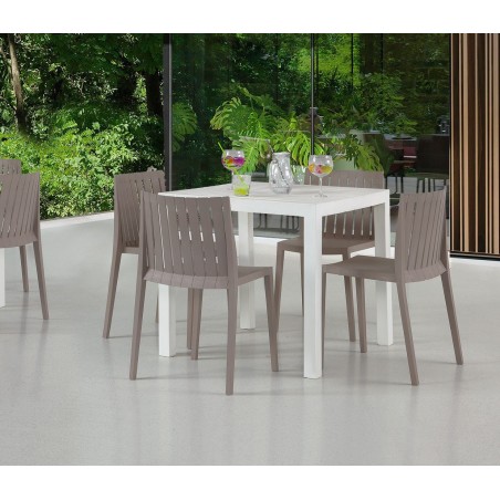 Taburete TOWER, madera, carcasa amarilla (Pack de 2 unidades)