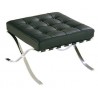 Ottoman BARNA (T), acero inoxidable, piel top negra