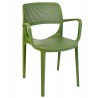 Sillón VERDI, apilable, polipropileno verde (Pack de 4 unidades)