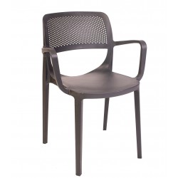 Taburete STRAUSS, metal, polipropileno blanco (Pack de 4 unidades)