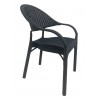 Silla TORRE (SU), cromada, carcasa y cojín negro (Pack de 4 unidades)