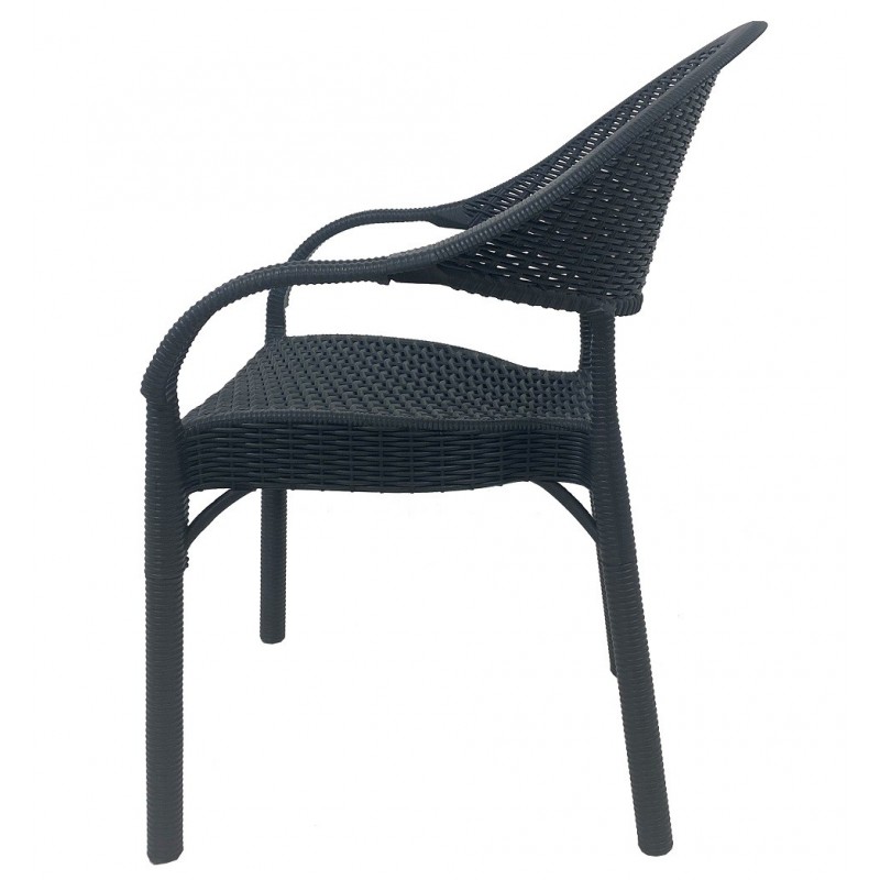 Silla TORRE (SU), cromada, carcasa y cojín negro (Pack de 4 unidades)