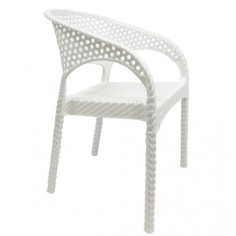 Sillón CALVIN, apilable, polipropileno blanco (Pack de 4 unidades)