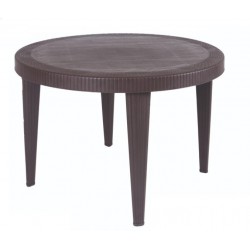 Mesa KATIA, polipropileno marrón chocolate, 110 cms de diámetro