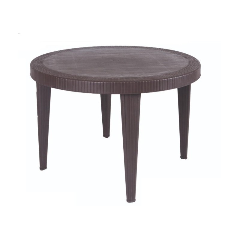 Mesa KATIA, polipropileno marrón chocolate, 110 cms de diámetro