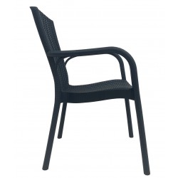 Sillón NESTOR, apilable, polipropileno antracita (Pack de 4 unidades)