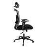 Sillón de oficina KABUL, ergonómico, basculante, malla gris, asiento tejido negro