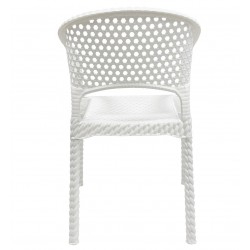 Sillón CALVIN, apilable, polipropileno blanco (Pack de 4 unidades)