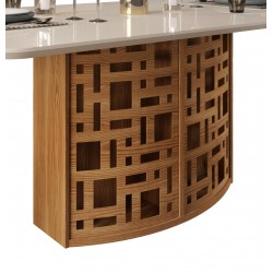 Mesa FREDA M, blanco roto y mármol, 180x90 cms