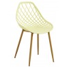 Silla STRAUSS, metal, polipropileno amarillo pastel (Pack de 4 unidades)