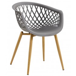 Silla GLADY, apilable, polipropileno antracita (Pack de 4 unidades)