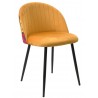 Silla FLORAL, metal, tapizado velvet amarillo con trasera floral a juego (Pack de 4 unidades)