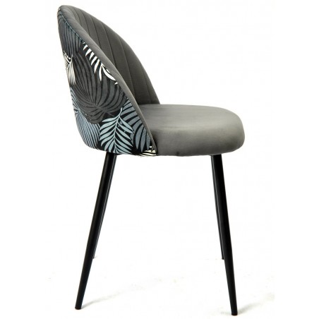 Sillón FABIO, metal, tapizado velvet 19 gris (Pack de 2 unidades)