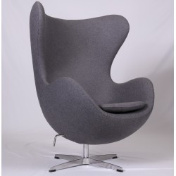 Sillón EG, fibra de vidrio, basculante, tapizado cachemir gris oscuro