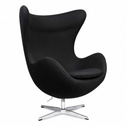 Sillón EG, fibra de vidrio, basculante, tapizado cachemir negro