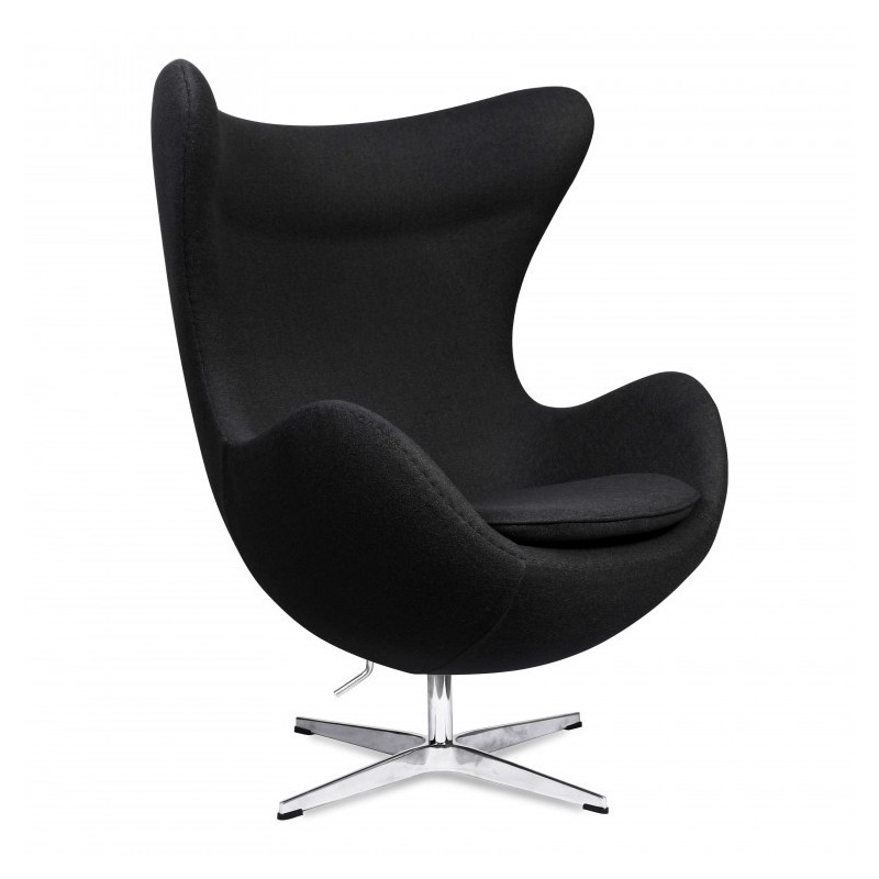 Sillón EG, fibra de vidrio, basculante, tapizado cachemir negro