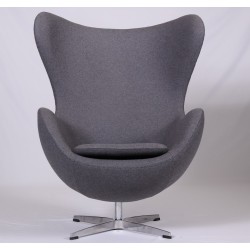 Sillón EG, fibra de vidrio, basculante, tapizado cachemir gris oscuro