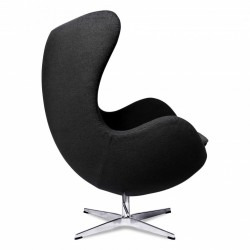 Sillón EG, fibra de vidrio, basculante, tapizado cachemir negro