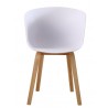 Sillón AWAK, madera curvada, polipropileno blanco (Pack de 4 unidades)