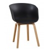 Sillón AWAK, madera curvada, polipropileno negro (Pack de 4 unidades)