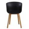 Sillón AWAK, madera curvada, polipropileno negro (Pack de 4 unidades)