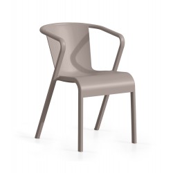 Sillón LUGO, apilable,  polipropileno tórtora (Pack de 4 unidades)