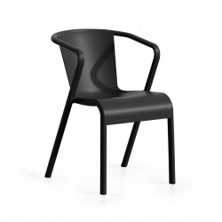Silla BAMBOLA, madera, similpiel negra (Pack de 4 unidades)