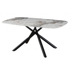 Mesa JAZZ, metal negro, tapa de cristal templado, 160x90 cms