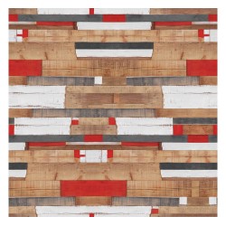 Silla TOWER, madera, policarbonato transparente rojo (Pack de 4 unidades)