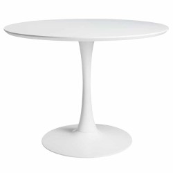 Mesa TUL (TO), base de metal, tapa lacada blanca, 120 cms de diámetro