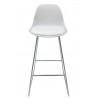 Taburete TOW FIBB, cromado, carcasa y tapizado blanco (Pack de 4 unidades)