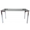 Mesa LAINEY 140 (M), cromada, cristal, 140x80 cms