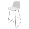 Taburete TOW FIBB, cromado, carcasa y tapizado blanco (Pack de 4 unidades)