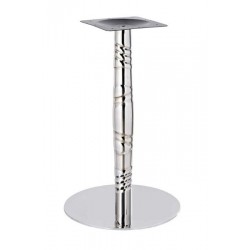 Base de mesa LUXOR, acero inoxidable, acabado espejo, base 45 cms diámetro, altura 72 cms (Pack de 2 unidades)