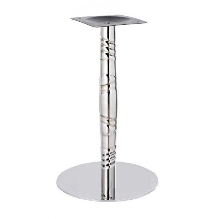 Base de mesa LUXOR, acero inoxidable, acabado espejo, base 45 cms diámetro, altura 72 cms (Pack de 2 unidades)