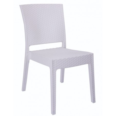 Silla LIDO, apilable, polipropileno blanco (Pack de 4 unidades)