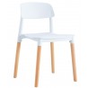 Silla CROSCAT (SU), madera, polipropileno blanco (Pack de 6 unidades)