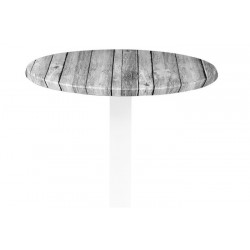 Mesa TOL, alta, acero, madera, negra, 60x60 cms