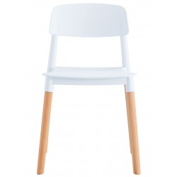 Silla CROSCAT (SU), madera, polipropileno blanco (Pack de 6 unidades)