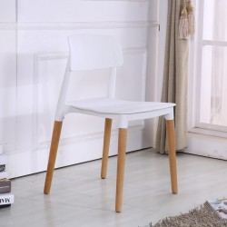 Silla CROSCAT (SU), madera, polipropileno blanco (Pack de 6 unidades)