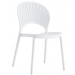 Silla ABANICO, apilable, polipropileno blanco (Pack de 4 unidades)