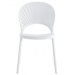 Silla ABANICO, apilable, polipropileno blanco (Pack de 4 unidades)