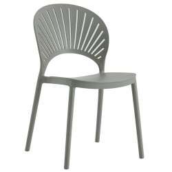 Silla ABANICO, apilable, polipropileno gris (Pack de 4 unidades)