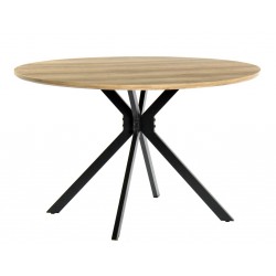 Mesa MINERVA NEW, metal, madera, 120 cms de diámetro