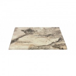 Butaca con ottoman EA, aluminio, base pulida, piel negra