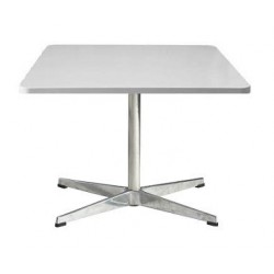 Mesa CARTAGO, cristal curvado, estantes, 50x40 cms
