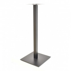 Base de mesa TROCADERO, alta, tubo cuadrado, negra, base de acero de 8 mm 45x45 cms, altura 110 cms (Pack de 2 unidades)