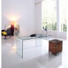 Conjunto FRANCE NEW, mesa + mesa ala, cristal transparente