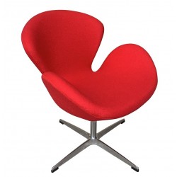 Sillón SW, tapizado en tejido cachemira rojo