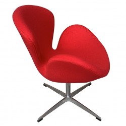 Sillón SW, tapizado en tejido cachemira rojo